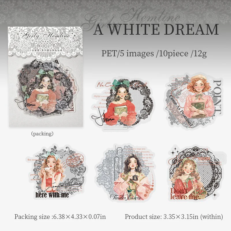 Girlish Skirt Series Lace Sticker Pack - Image 11