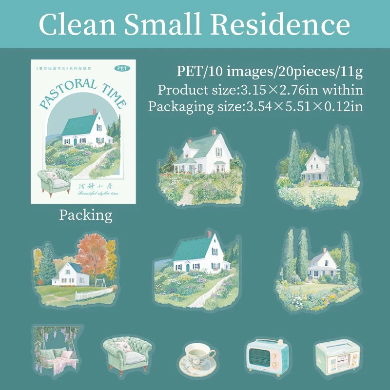 Graceful Countryside Moments Series Dual-Size Garden Sticker Pack - Image 11