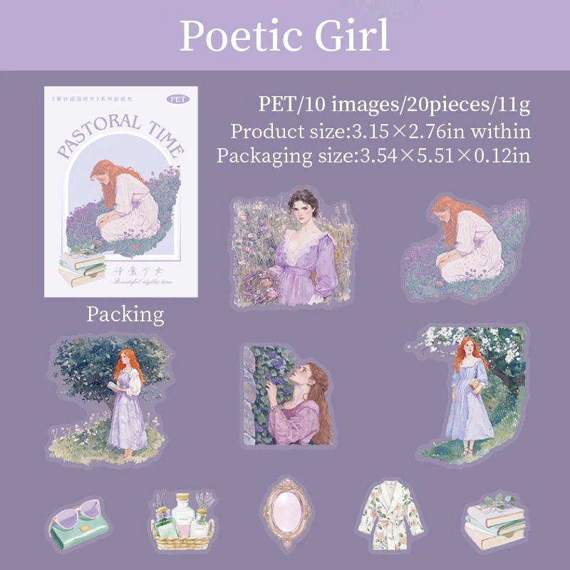 Graceful Countryside Moments Series Dual-Size Garden Sticker Pack - Image 13