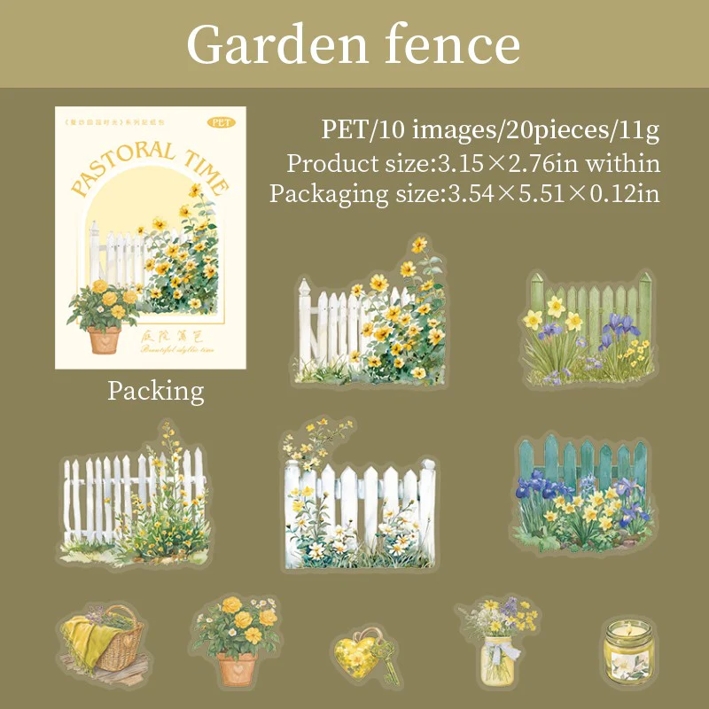 Graceful Countryside Moments Series Dual-Size Garden Sticker Pack - Image 8
