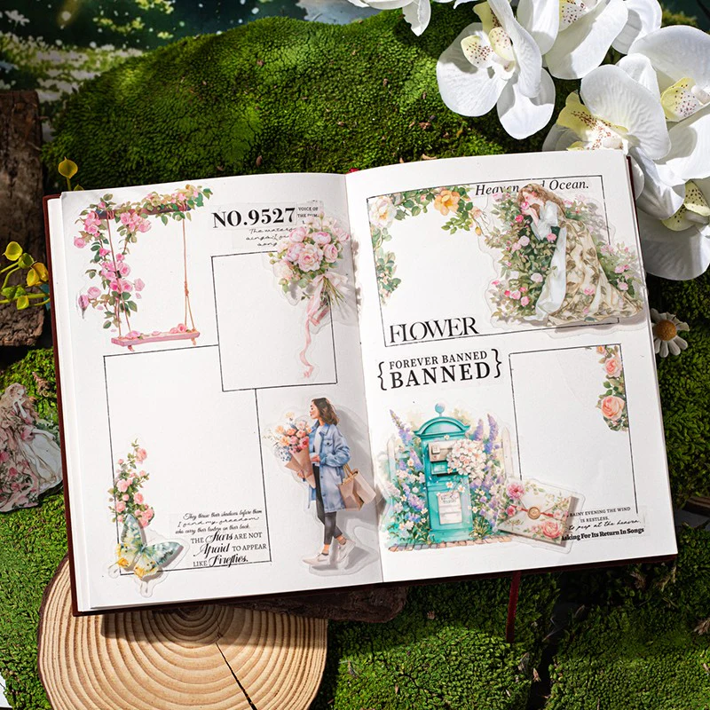 Green Garden Series Double White Ink PET Sticker Pack - Image 8