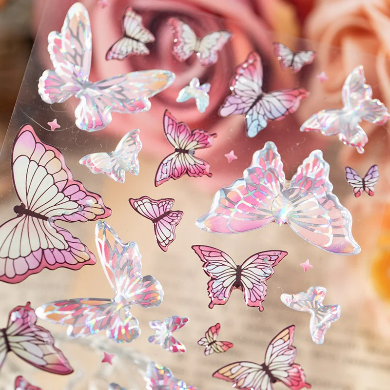 Iridescent Butterfly Glow Series – Epoxy Stickers - Image 9