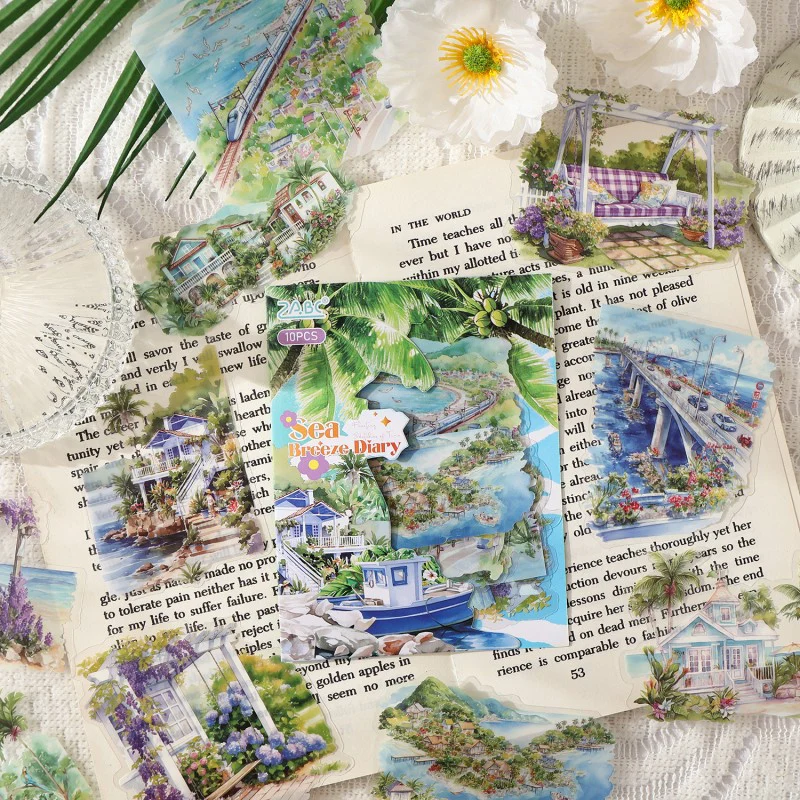 Light Sketch of Seasons Sticker Book 10Pcs - Image 4