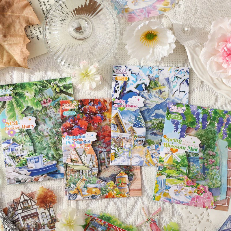 Light Sketch of Seasons Sticker Book 10Pcs - Image 8