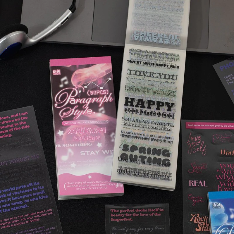 Literary Astrological Text Sticker Book 50Pcs - Image 4