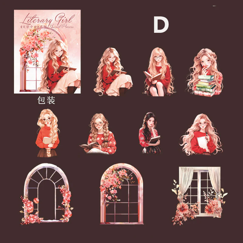 Literary Girl Sticker 10pcs - Image 9