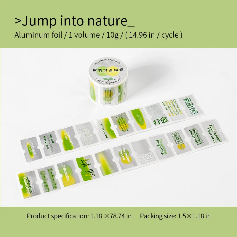 Loose Romance Label Series Silver Quote Washi Tape - Image 15