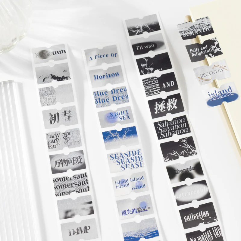 Loose Romance Label Series Silver Quote Washi Tape - Image 5