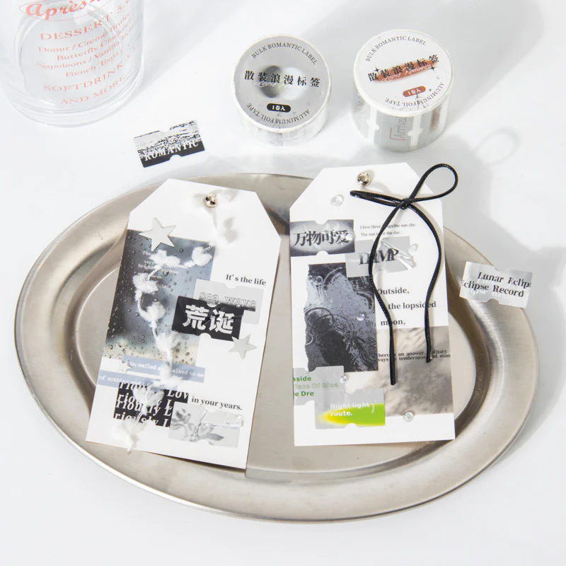 Loose Romance Label Series Silver Quote Washi Tape - Image 8