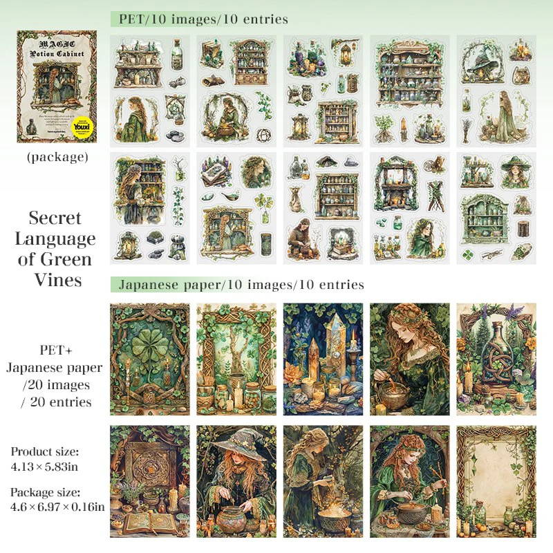 Magic Apothecary Series – Dual Material Die-Cut Sticker Book - Image 11