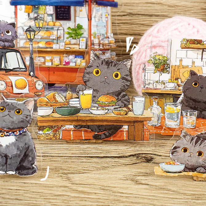 Meow Meow's Daily Life Sticker 15pcs - Image 5