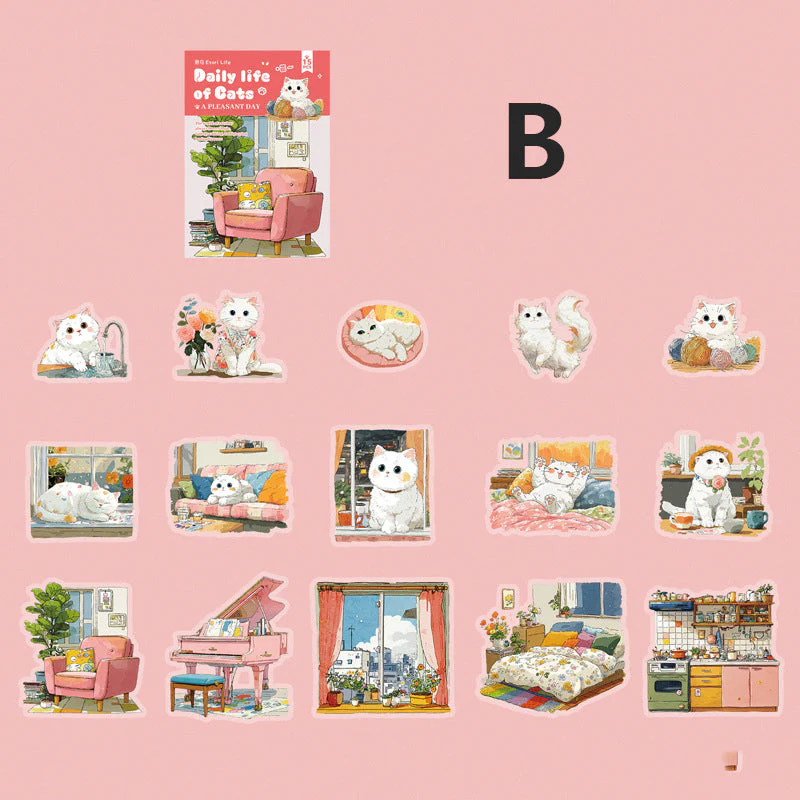 Meow Meow's Daily Life Sticker 15pcs - Image 8