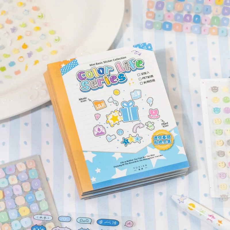 Mini Deco Cutting Film Sticker Book 32Pcs - Image 8