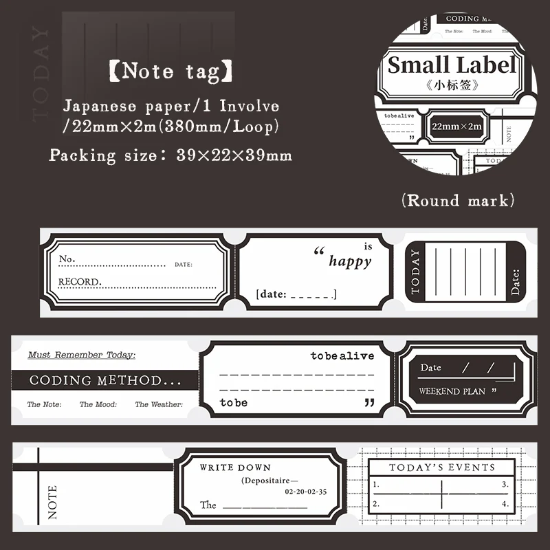 Mini Label Series Die-Cut Number Washi Tape - Image 13