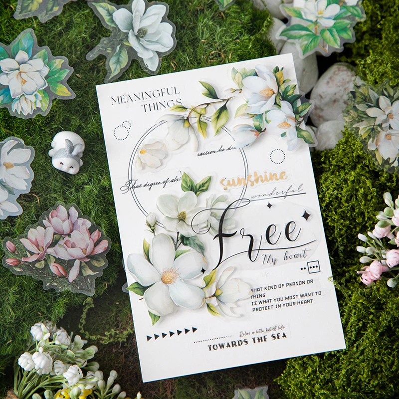 Moonlit Bloom Series Floral PET Sticker Pack - Image 3