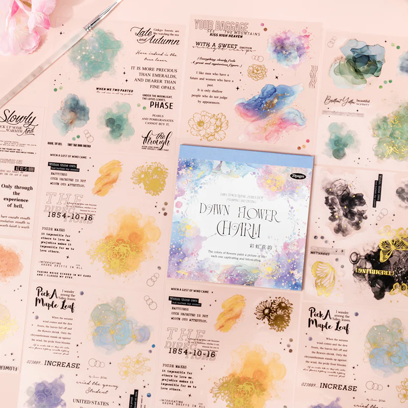 Morning Bloom Series Watercolor Foil Sticker Book - Image 4