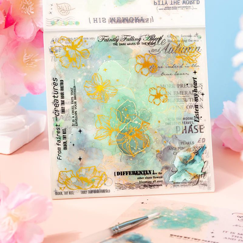 Morning Bloom Series Watercolor Foil Sticker Book - Image 7