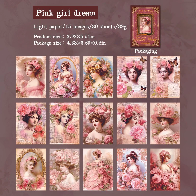 Noble Maiden Series Vintage Character Paper Collection - Image 11