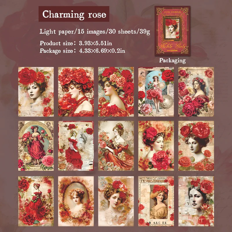 Noble Maiden Series Vintage Character Paper Collection - Image 8