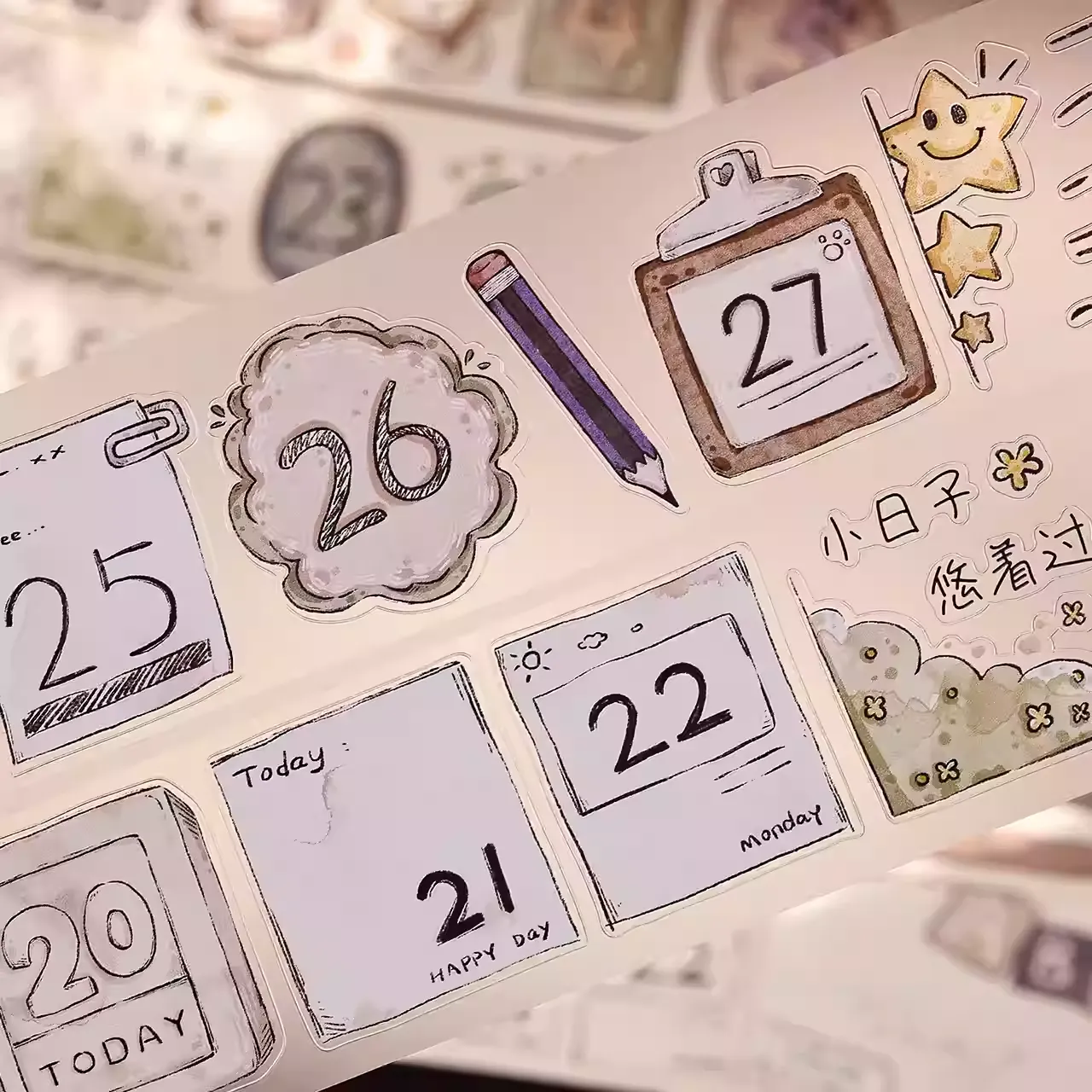 Number & Letter Vintage Salt System Washi PET Tape - Image 2