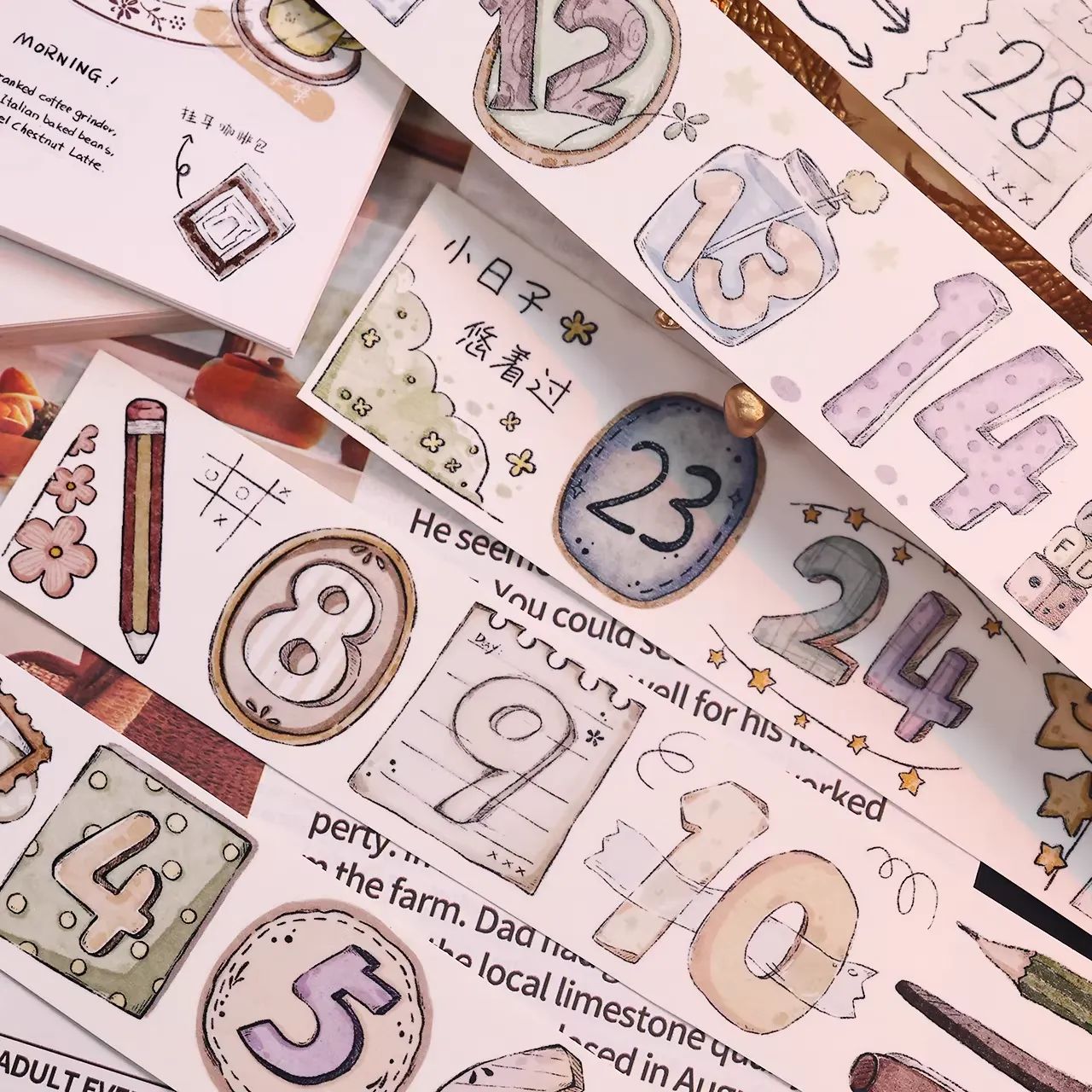 Number & Letter Vintage Salt System Washi PET Tape - Image 7