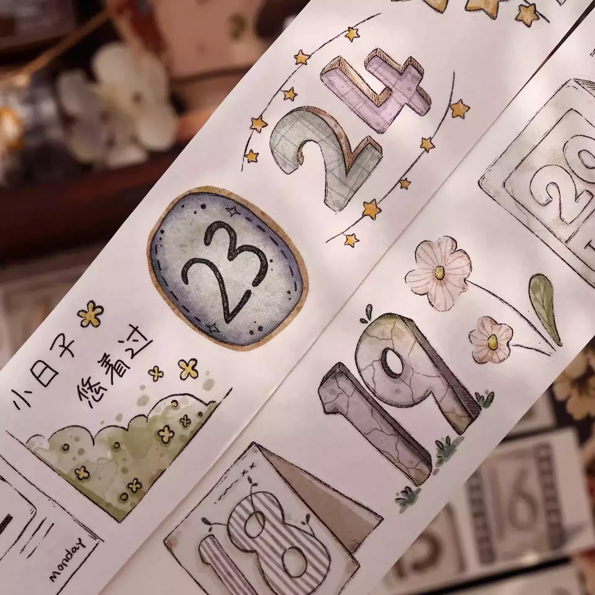Number & Letter Vintage Salt System Washi PET Tape - Image 8