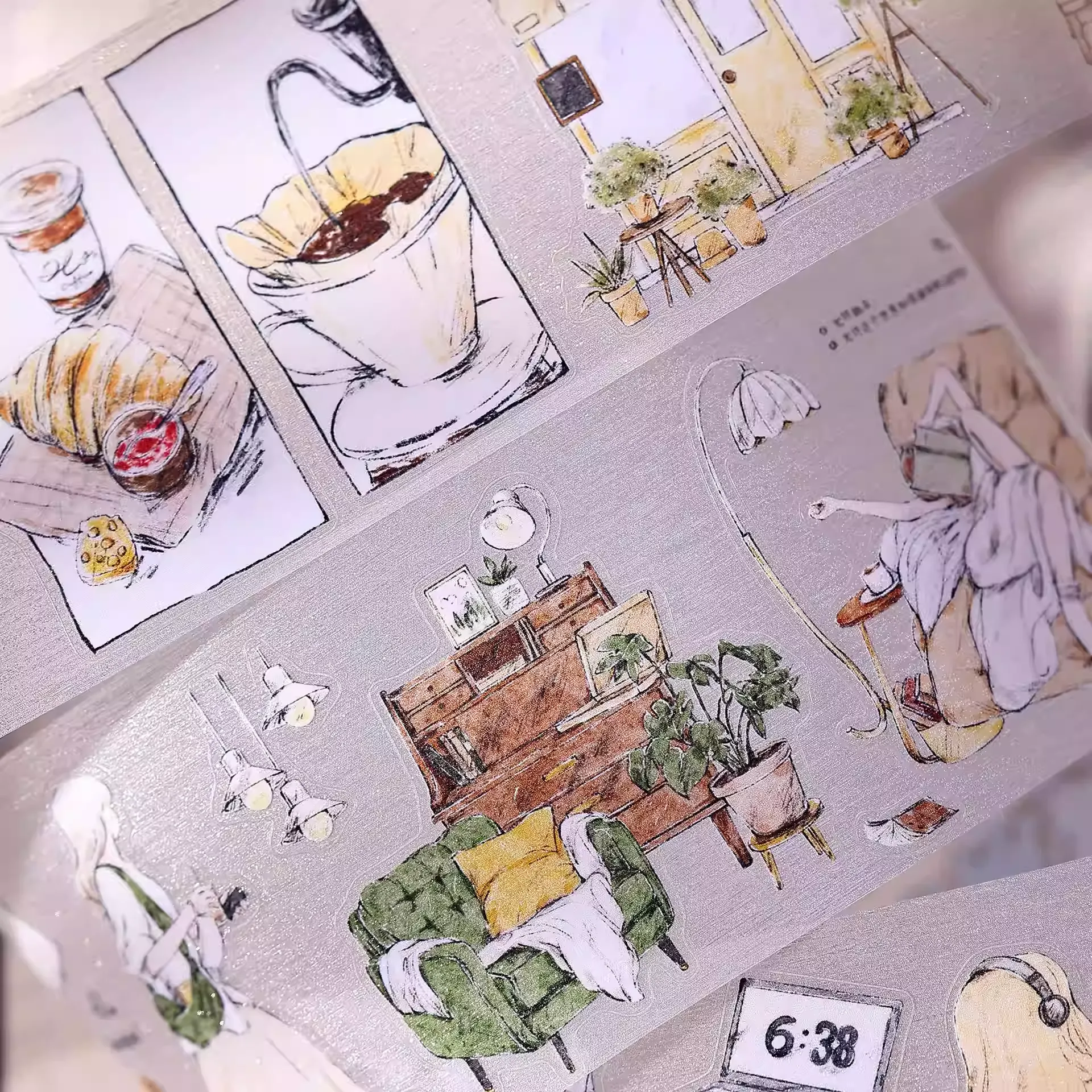 One Person Daily Life Light Vintage Salt Style Washi PET Tape