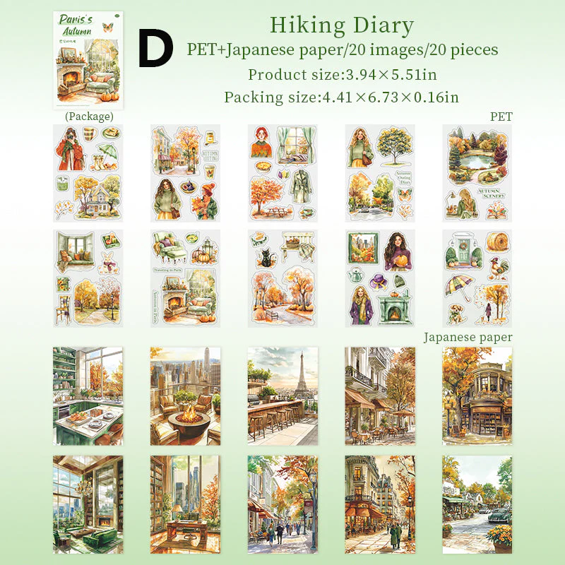 Paris's Autumn Sticker Book 20pcs - Image 14