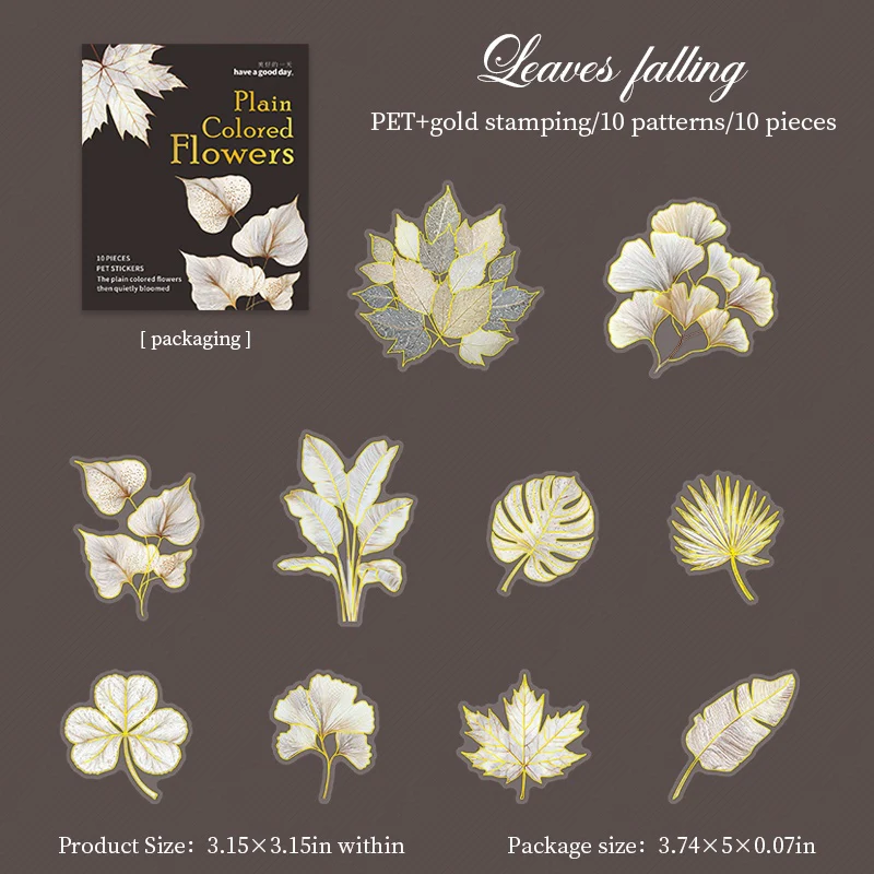 Plain Colored Flower Bloom Stickers 10pcs - Image 11
