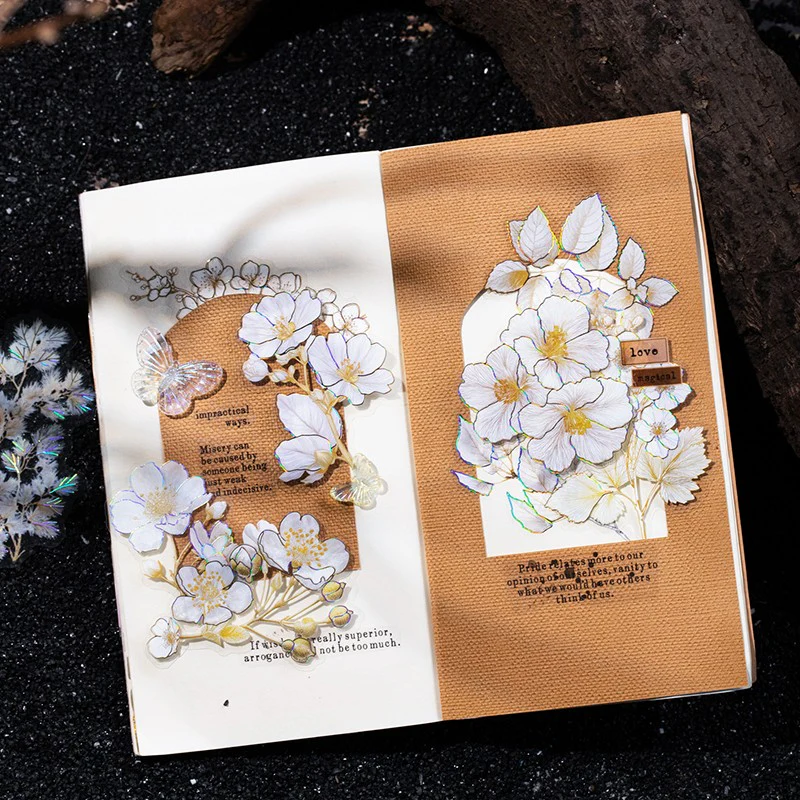 Plain Colored Flower Bloom Stickers 10pcs - Image 5