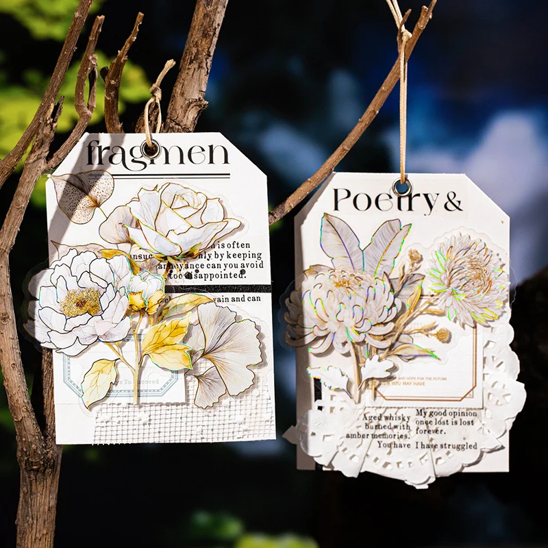 Plain Colored Flower Bloom Stickers 10pcs - Image 8