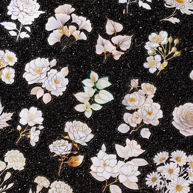 Plain Colored Flower Bloom Stickers 10pcs - Image 9