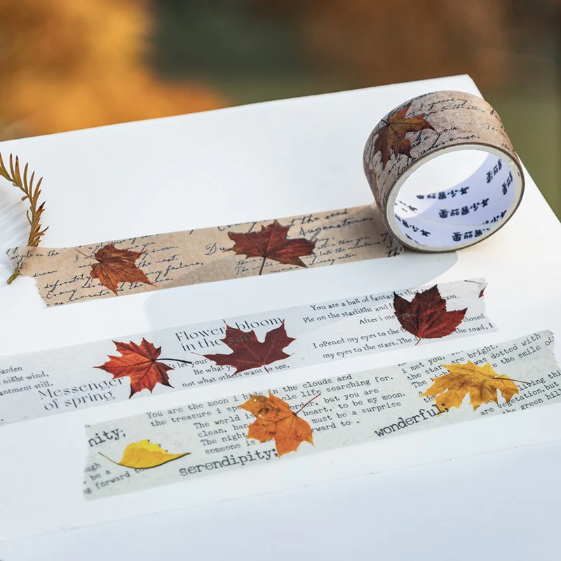 Poetry of a Leaf Series Vintage Fallen Leaf Washi Tape - Image 3