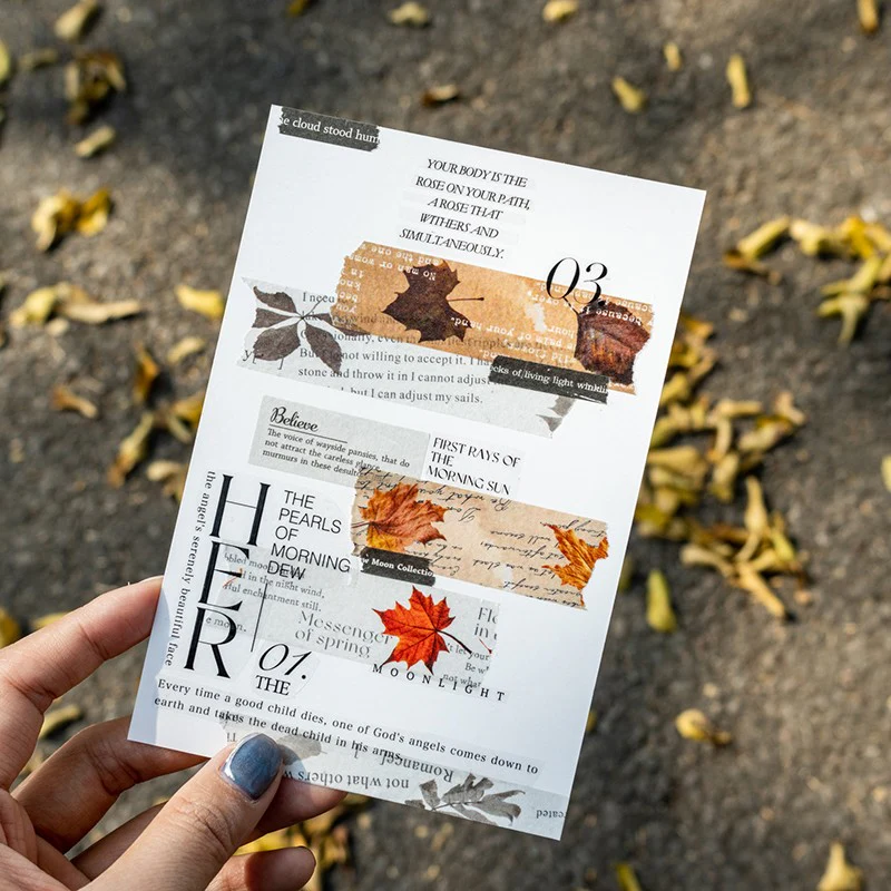 Poetry of a Leaf Series Vintage Fallen Leaf Washi Tape - Image 6