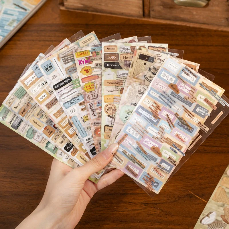 Retro Library Series Sticker Book 24Pcs - Image 5