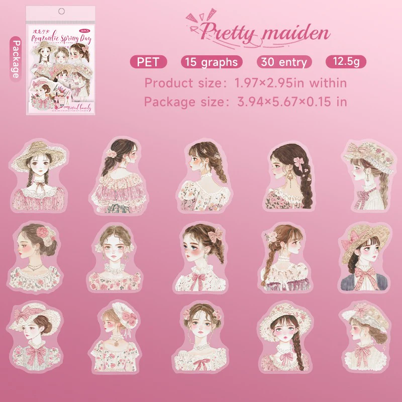 Romantic Spring Series PET Character Sticker Pack - Image 15