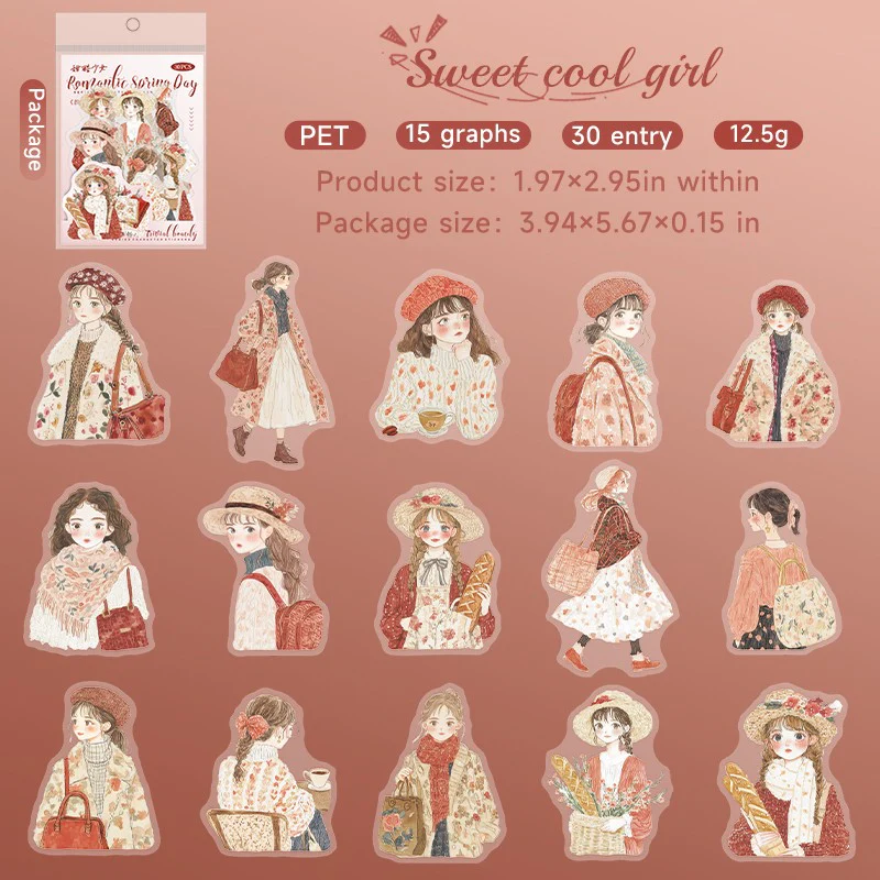 Romantic Spring Series PET Character Sticker Pack - Image 16