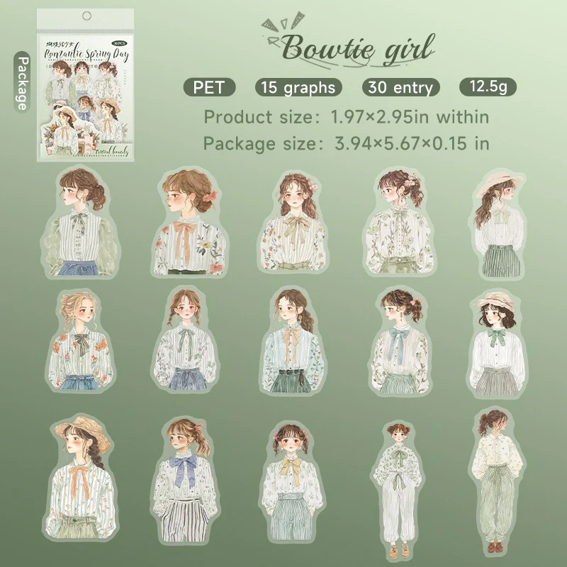 Romantic Spring Series PET Character Sticker Pack - Image 17