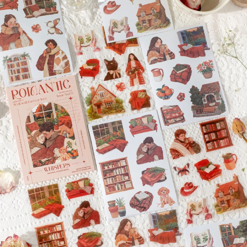 Romantic Whispers Series Dual-Material Sticker Book - Image 9
