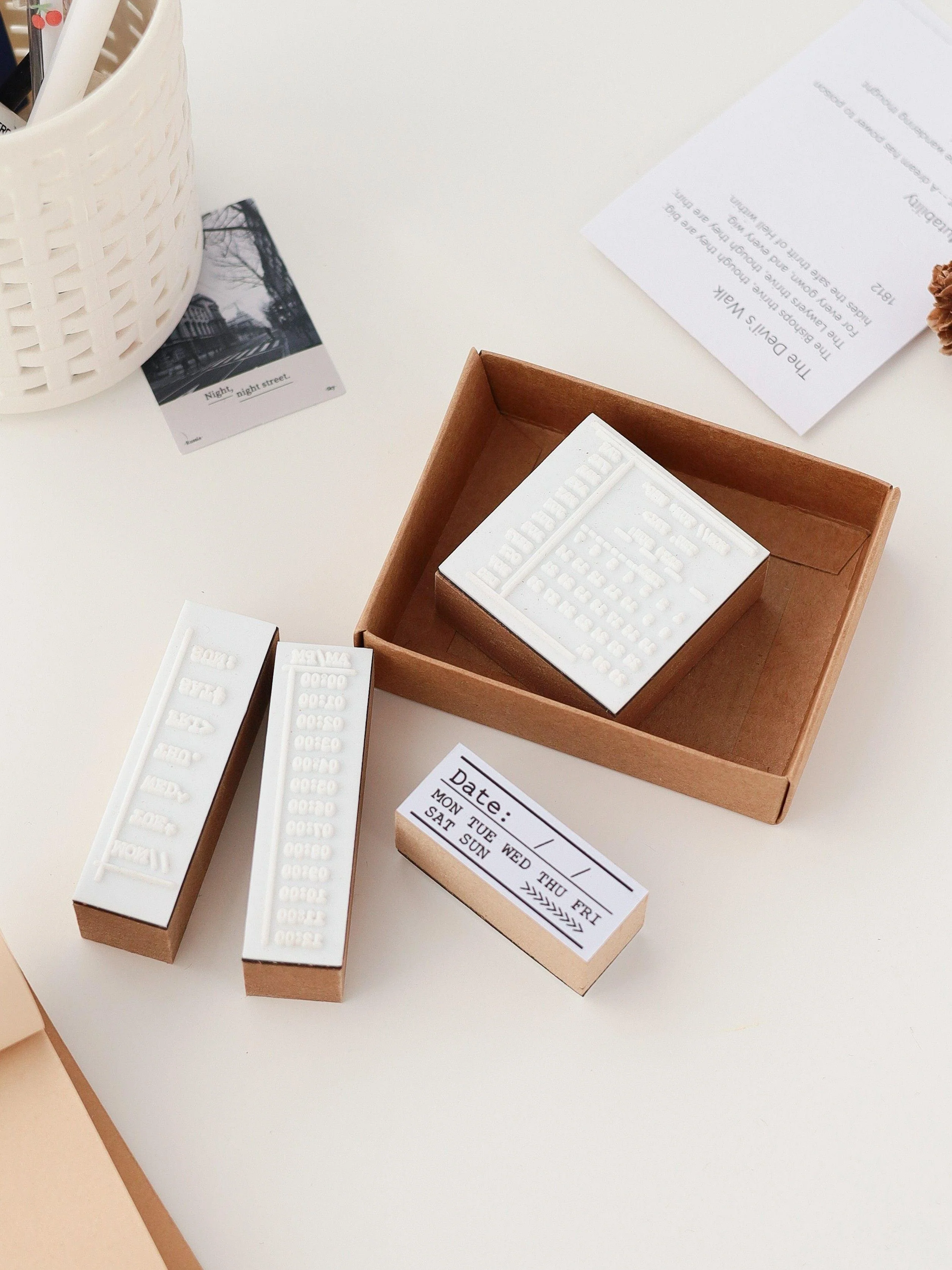 Time To Plan Wooden Weekly And Digital Ledger Seals, Ledger Diy Seal Props-TAHARA - Image 5