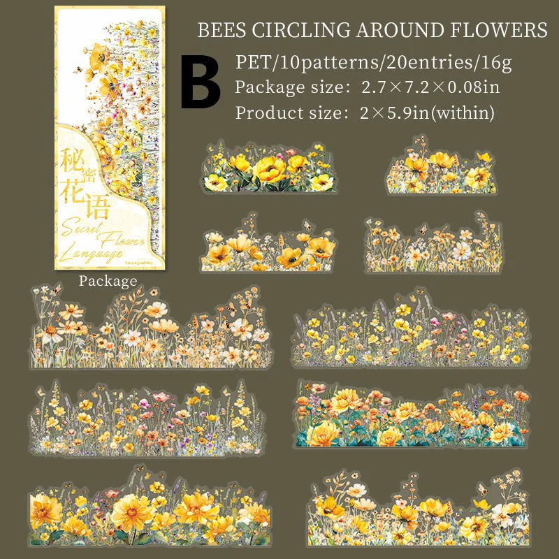 Secret Flower Language Sticker 20pcs - Image 7