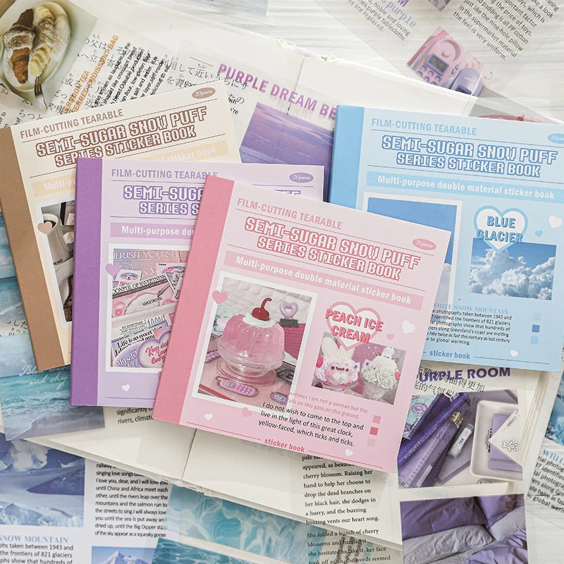 Semi-Sweet Snow Puff Series Dual-Material Sticker Book - Image 15