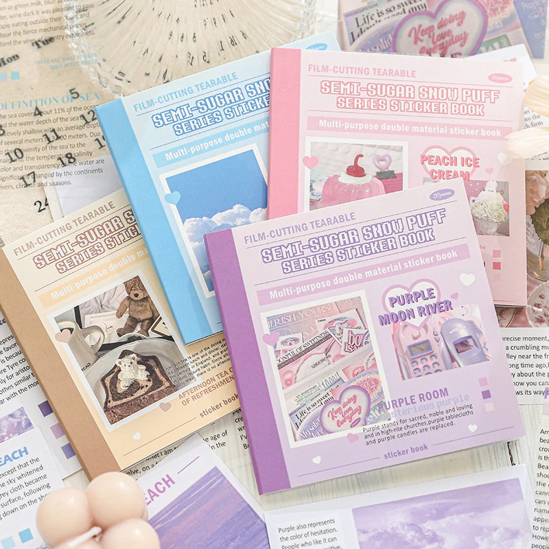 Semi-Sweet Snow Puff Series Dual-Material Sticker Book - Image 3