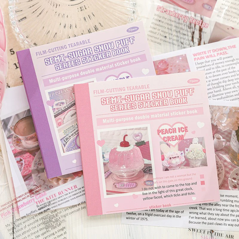 Semi-Sweet Snow Puff Series Dual-Material Sticker Book - Image 8