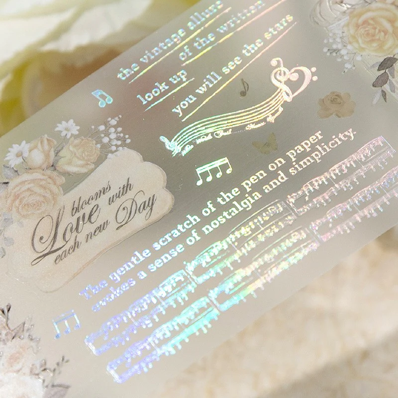 Short And Rose Series Twilight Laser Silver Matte Pet Tape - Image 4