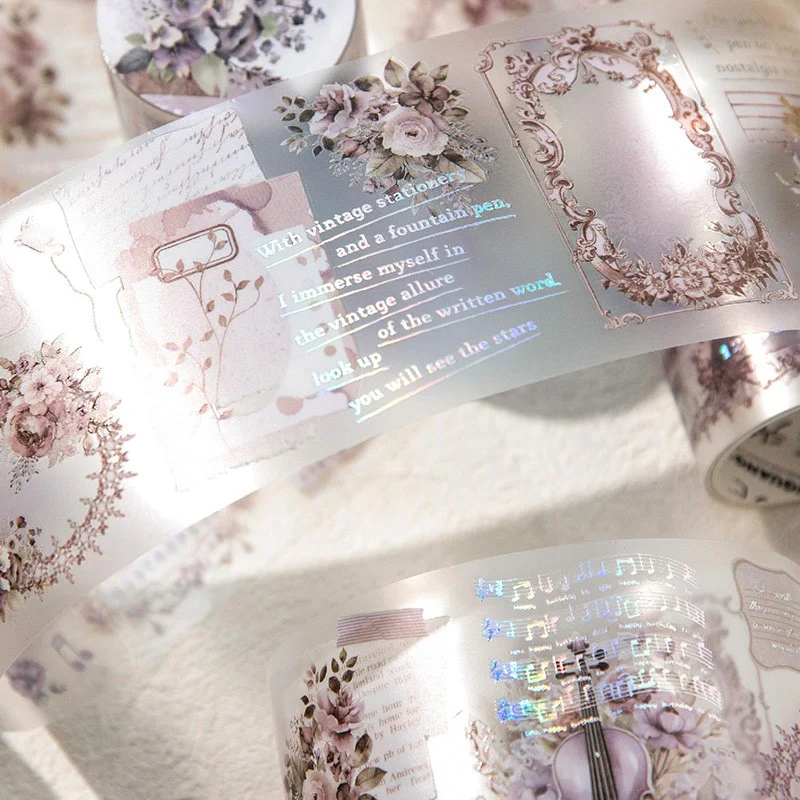 Short And Rose Series Twilight Laser Silver Matte Pet Tape - Image 6
