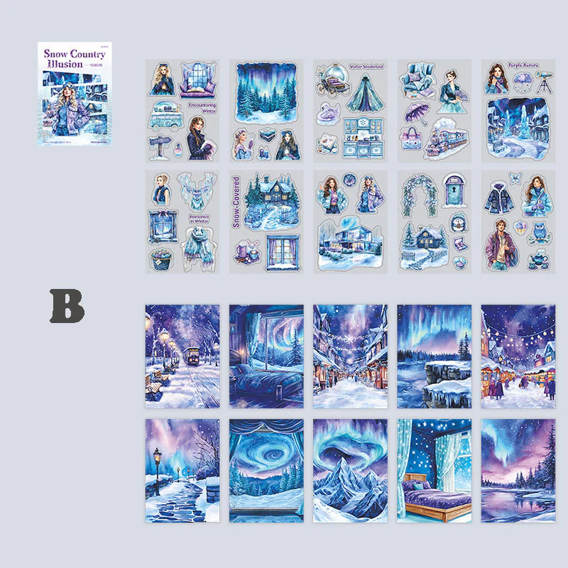 Snow Country Illusion Sticker Book 20pcs - Image 3