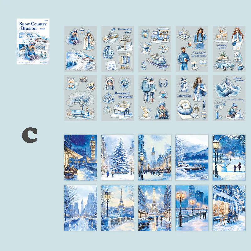 Snow Country Illusion Sticker Book 20pcs - Image 4