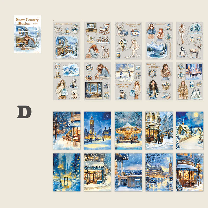 Snow Country Illusion Sticker Book 20pcs - Image 5