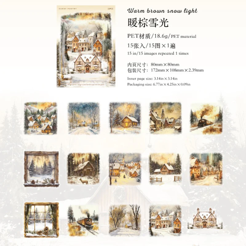 Snow Realm Poetry Series Sticker Pack 15Pcs - Image 14
